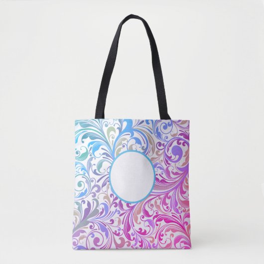 Tote Bag Blue Purple Swirl Personnalisable couleur moderne (Devant)