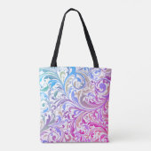Tote Bag Blue Purple Swirl Personnalisable couleur moderne (Dos)