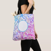 Tote Bag Blue Purple Swirl Personnalisable couleur moderne (De près)
