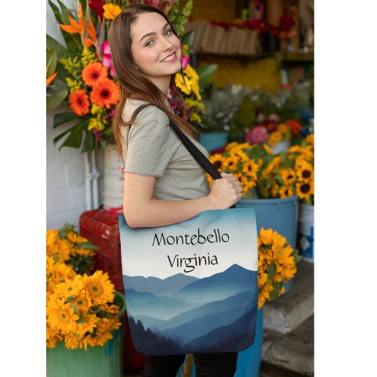 Tote Bag Blue Ridge Mountains, Montebello personnalisable