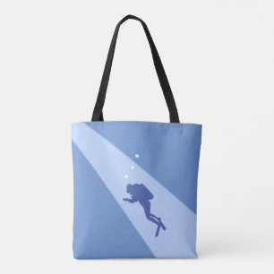 Tote Bag Blue Scuba Diver