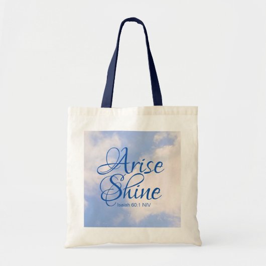 Tote Bag Blue Sky Inspirational Lever et brillant Verse de (Devant)