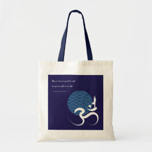 Tote Bag Blue Sun Yoga Spirituelle Asiatique Om Aum Calligr