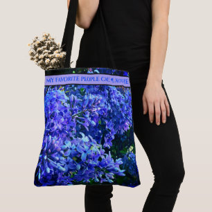 Tote Bag Blue violet lilas romantique bleu floral photo Tan