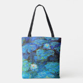 Tote Bag Blue Water-Lys, peinture d'art (Dos)