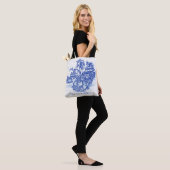 Tote Bag Blue Willow Rabbit Island Whimsical Elegant Amusem (Sur le modèle)