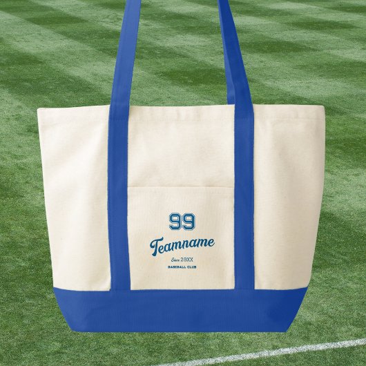 Tote Bag BlueBaseball Club Custom Player Numéro et nom de l