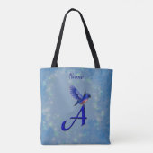 Tote Bag Bluebird Monogramme Initiale B Personnalisé (Dos)