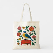 Tote Bag Bluebird rustique sur Pouf dans l'art populaire (Dos)