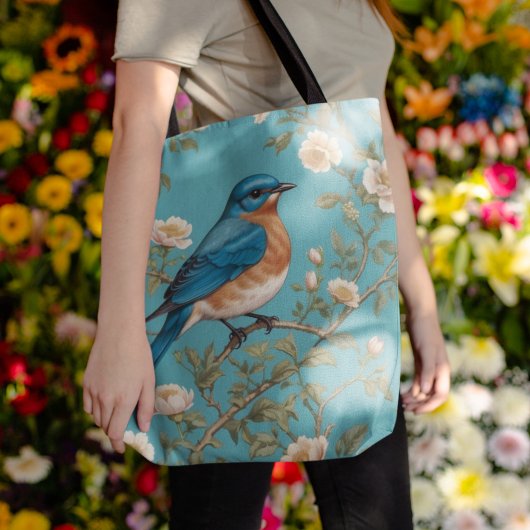 Tote Bag Bluebird William Morris Inspiré Turquois