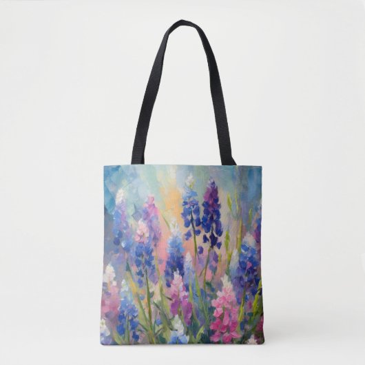 Tote Bag Bluebonnets Art Floral Abstrait (Devant)