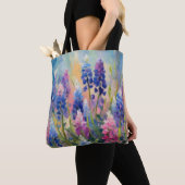 Tote Bag Bluebonnets Art Floral Abstrait (De près)