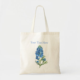 Tote Bag Bluebonnets Texas Blue Floral vintage aquarelle