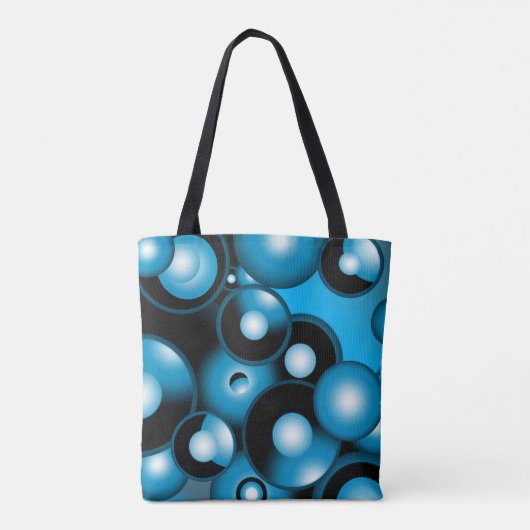 Tote Bag Blues Cercle Concentré Orbital Art Abstrait (Dos)