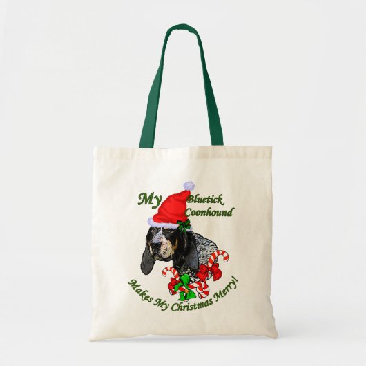 Tote Bag Bluetick Coonhound cadeaux de Noël (Devant)