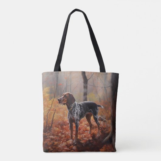 Tote Bag Bluetick Coonhound en automne Leaves automne Inspi (Dos)