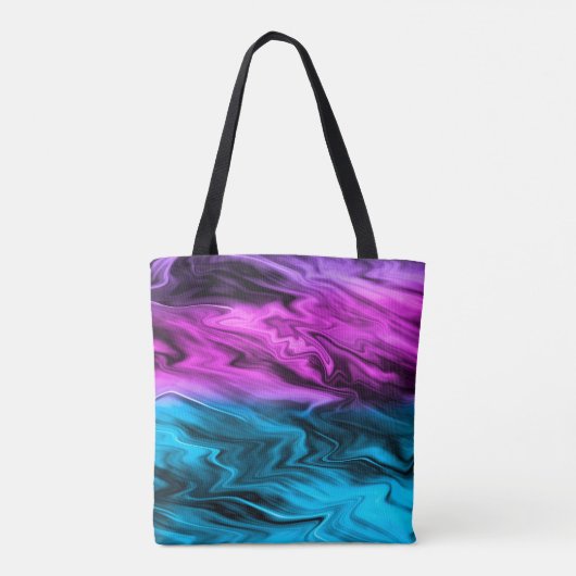 Tote Bag Blurred arrière - plan à la mode pourpre et bleu (Dos)