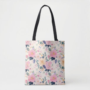 Tote Bag Blush & Bloom Rose Floral Chic Élégant