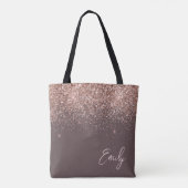 Tote Bag Blush de Terre Rose Or Monogramme Pailleté  (Dos)