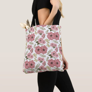 Tote Bag Blush Meadow Blooms AOP Floral Weekender