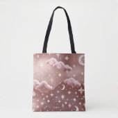 Tote Bag Blush Pink Moon Phases Dreamy Aesthetic (Devant)