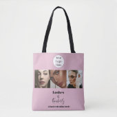 Tote Bag Blush Pink Script Logo Photo Lash Studio (Devant)