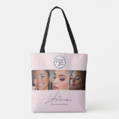 Tote Bag Blush Pink Script Logo Photo Lashes Studio (Dos)