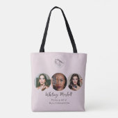 Tote Bag Blush Pink Script Logo Photo Makeup Artist (Dos)