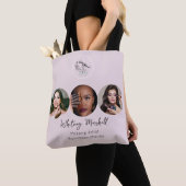 Tote Bag Blush Pink Script Logo Photo Makeup Artist (De près)