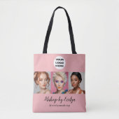 Tote Bag Blush Pink Script Logo Photo Makeup Studio (Devant)