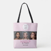 Tote Bag Blush Pink Script Logo Photo Makeup Studio (Dos)
