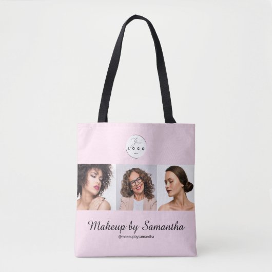 Tote Bag Blush Pink Script Logo Photo Makeup Studio (Devant)
