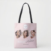 Tote Bag Blush Pink Script Logo Photo Makeup Studio (Devant)
