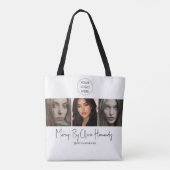 Tote Bag Blush Pink Script Logo Photo Makeup Studio (Dos)