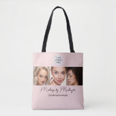 Tote Bag Blush Pink Script Logo Photo Makeup Studio (Devant)