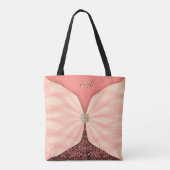 Tote Bag Blush rose avec monogramme et illusion de textile  (Dos)