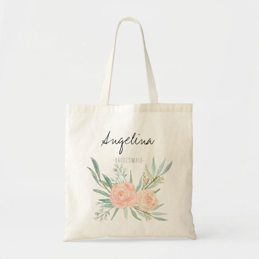 Tote Bag Blush rose floral cadeau de femme de chambre (Devant)