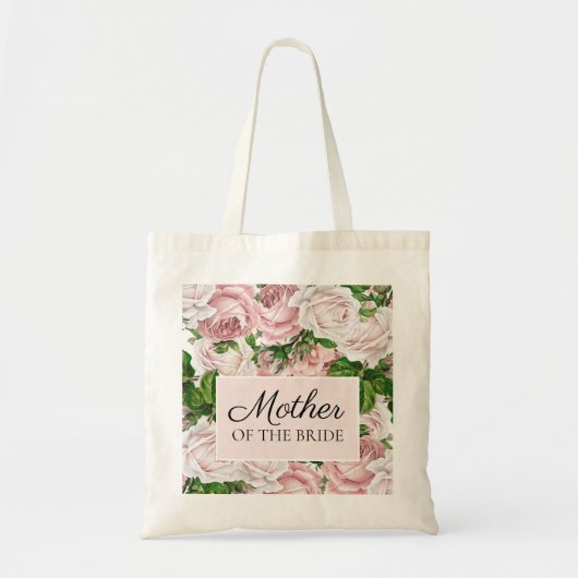 Tote Bag Blush rose Floral Mariage mère de la mariée (Devant)
