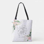 Tote Bag Blush rose floral merci enseignant cadeau (Dos)