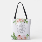 Tote Bag Blush rose floral merci enseignant cadeau (Dos)