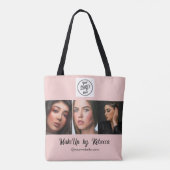 Tote Bag Blush Rose Logo Script Photo Studio de Maquillage (Dos)