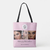 Tote Bag Blush Rose Logo Script Photo Studio de Maquillage (Dos)