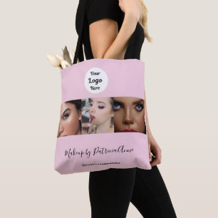 Tote Bag Blush Rose Logo Script Photo Studio de Maquillage
