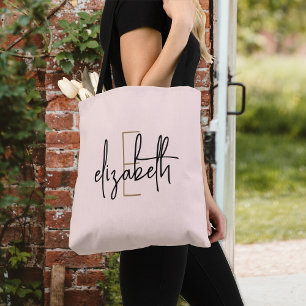 Tote Bag Blush Rose Monogramme