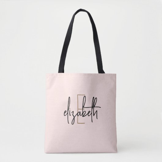 Tote Bag Blush Rose Monogramme (Devant)