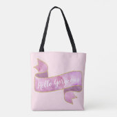 Tote Bag Blush Rose Ruban Doré Joliment Mignon (Dos)