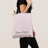 Tote Bag Blush Stylish Script Monogramme Nom Personnalisé (De près)