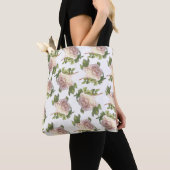 Tote Bag Blushing Ivory Peach Rose (De près)