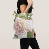 Tote Bag Blushing Ivory Peach Rose (De près)
