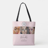 Tote Bag BlushPink Script 3 Photo Cils (Dos)